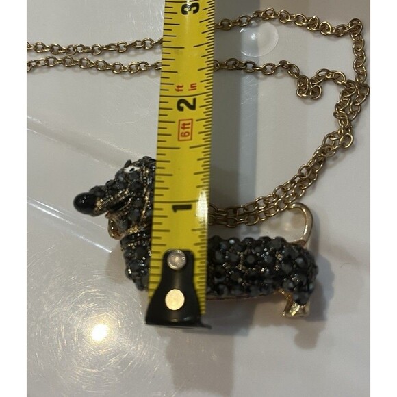BETSEY JOHNSON Dachshund Necklace Colorful Black Crystals Dog Lovers - Picture 11 of 11